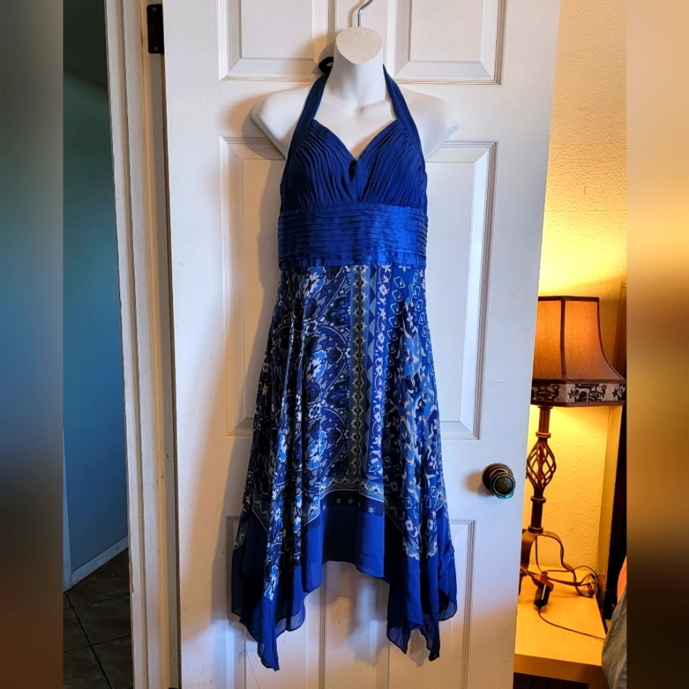 Blue cocktail summer dress